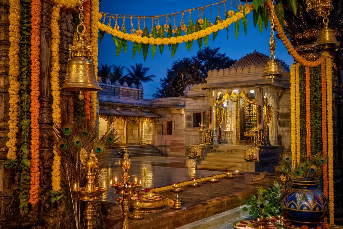 Janmashtami celebration decorations at Radha Sarveshwar Heritage Centre